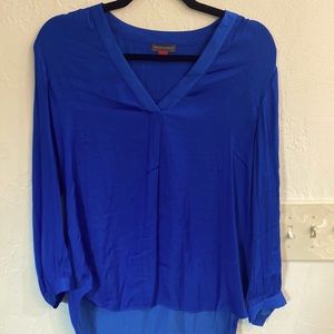 Vince Camuto 3/4 Sleeve V-Neck Rumple Blouse- gorgeous blue